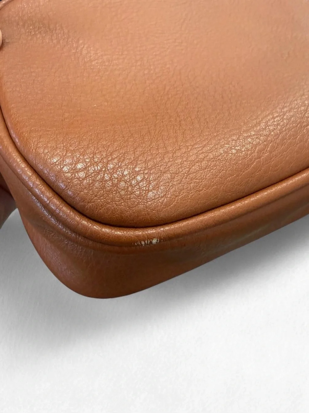 Pinkish / Brownish corduroy / leather crossbody bag with adjustable strap